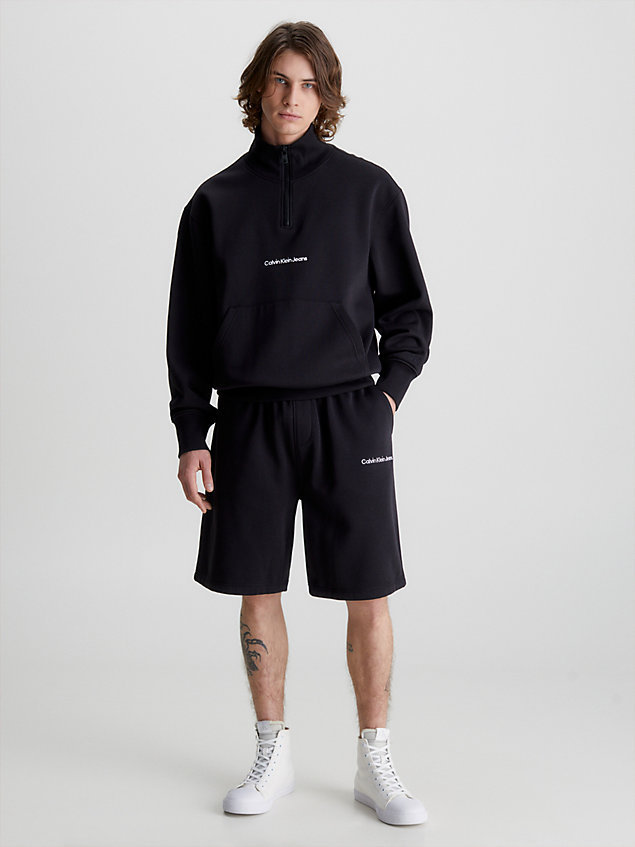 black relaxed jogger shorts for men calvin klein jeans