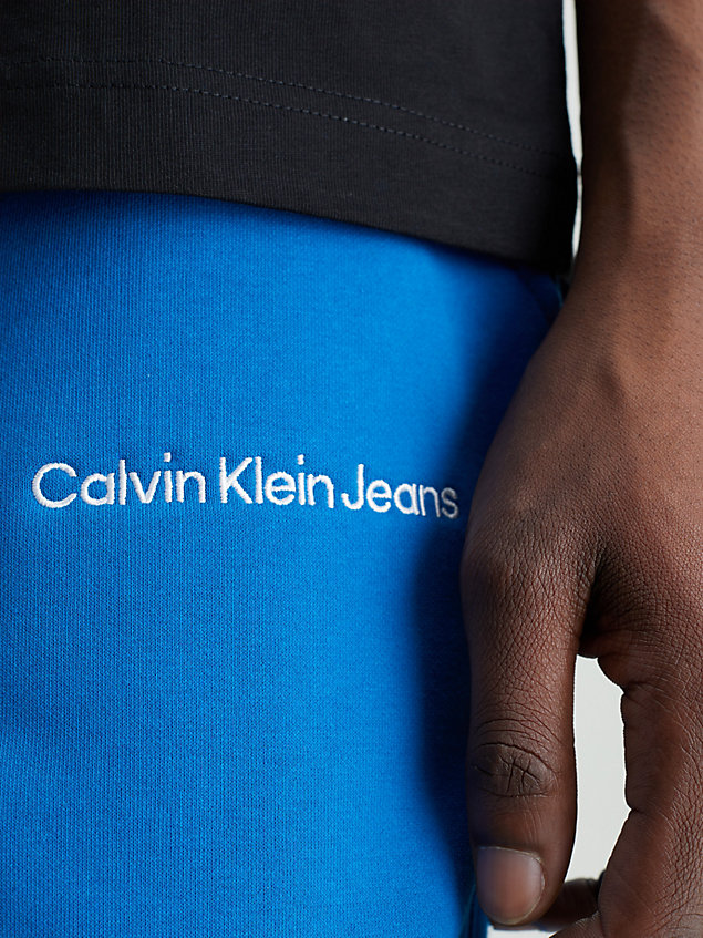 blue swobodne szorty dresowe dla mężczyźni - calvin klein jeans