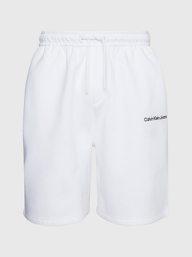 bright white relaxed jogger shorts for men calvin klein jeans