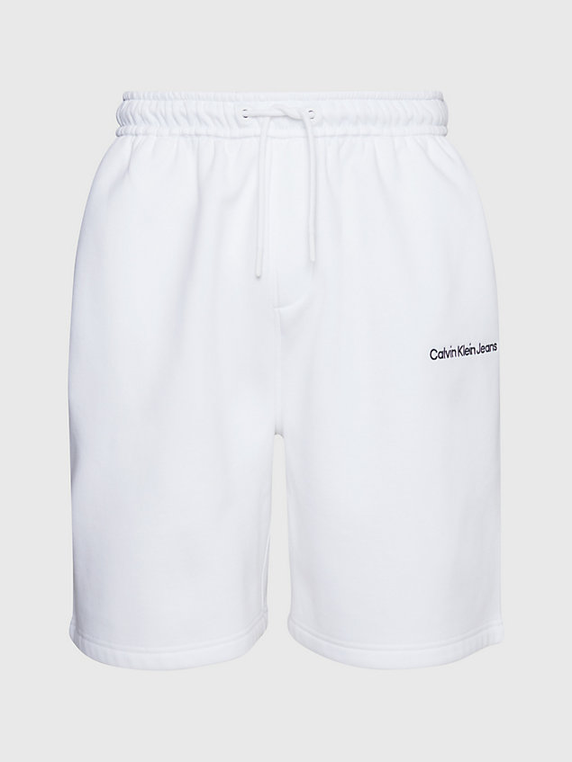 white swobodne szorty dresowe dla mężczyźni - calvin klein jeans
