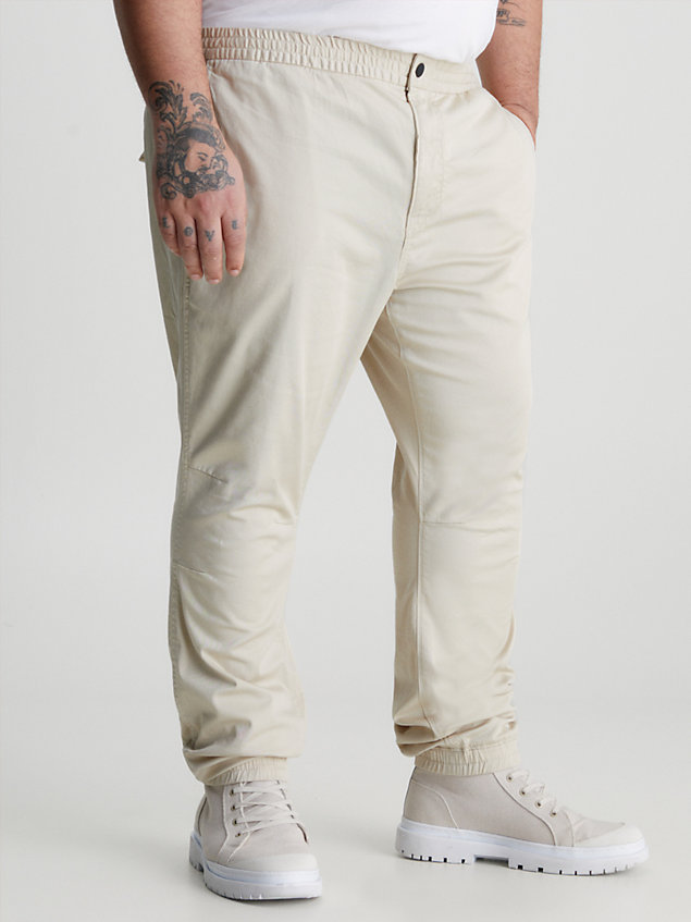 chino skinny in twill di cotone beige da uomo calvin klein jeans