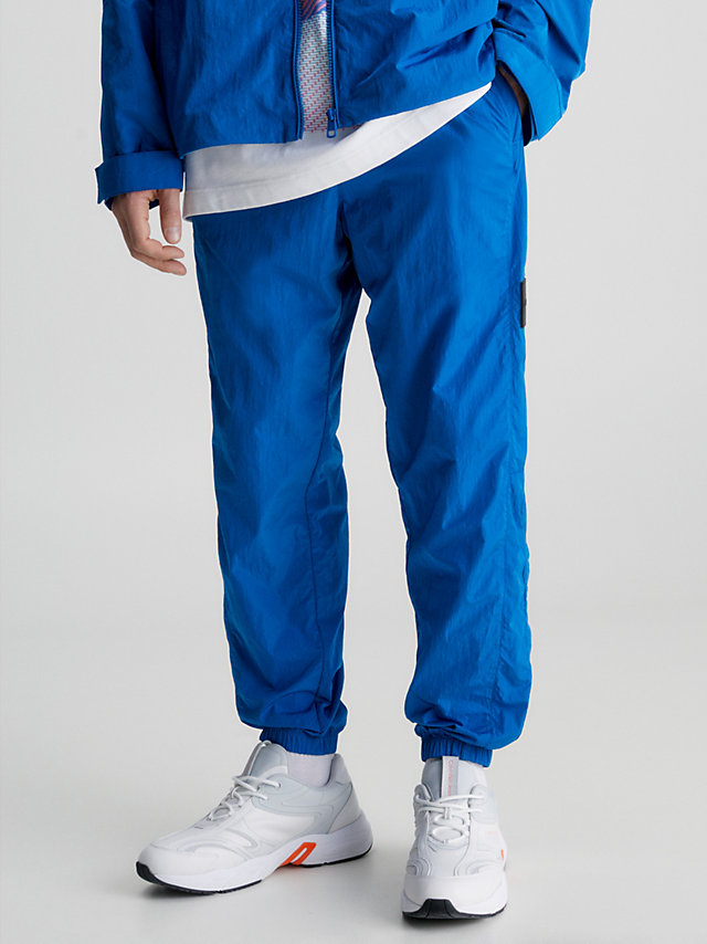 Tarps Blue Recycled Nylon Tapered Trousers undefined men Calvin Klein