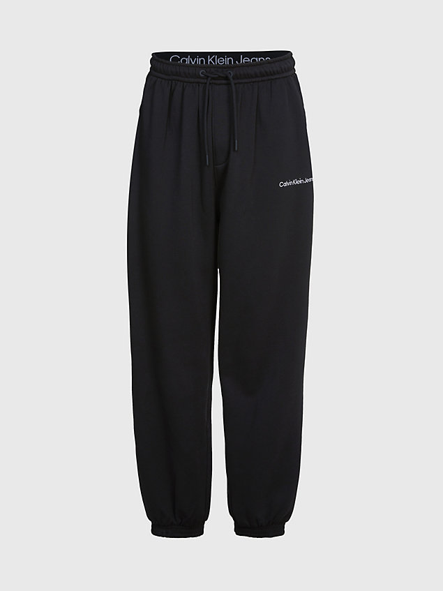 black relaxed cotton joggers for men calvin klein jeans