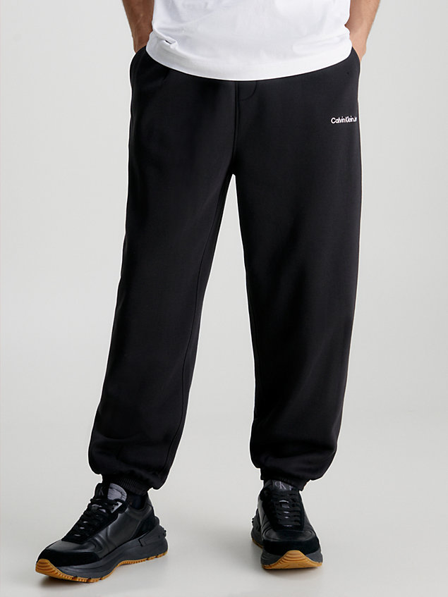 black relaxed cotton joggers for men calvin klein jeans