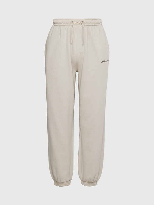 plaza taupe relaxed cotton joggers for men calvin klein jeans