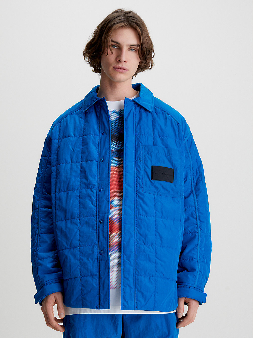 TARPS BLUE Recycled Nylon Padded Shirt Jacket undefined men Calvin Klein