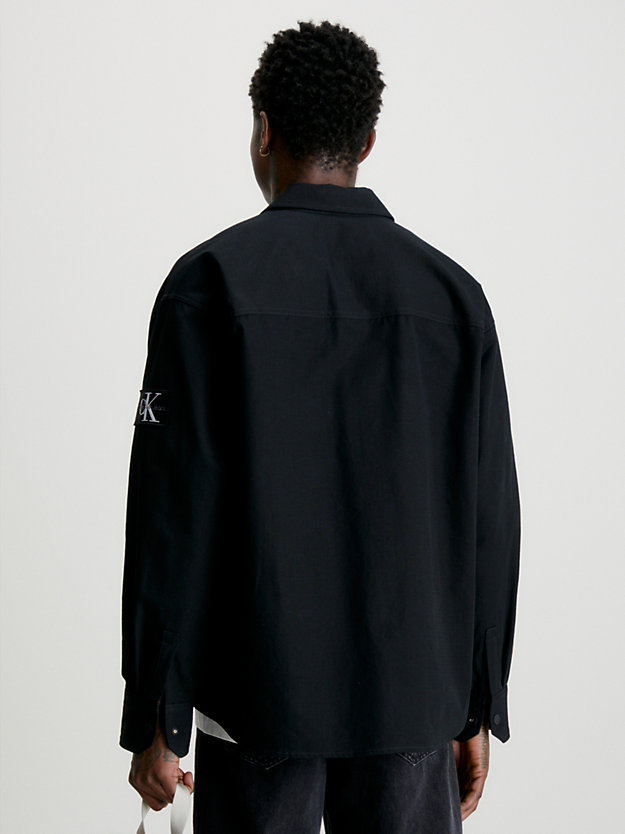 CK BLACK Chemise veste oversize en coton indéchirable for hommes CALVIN KLEIN JEANS