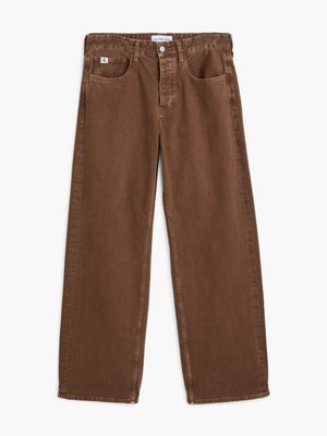brown 90's loose jeans for men calvin klein jeans