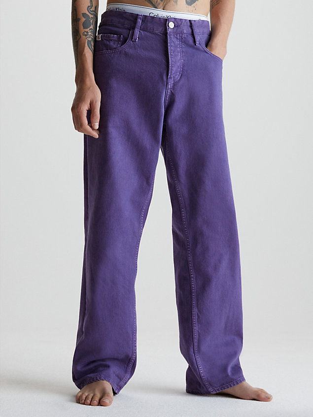 purple 90's straight jeans for men calvin klein jeans