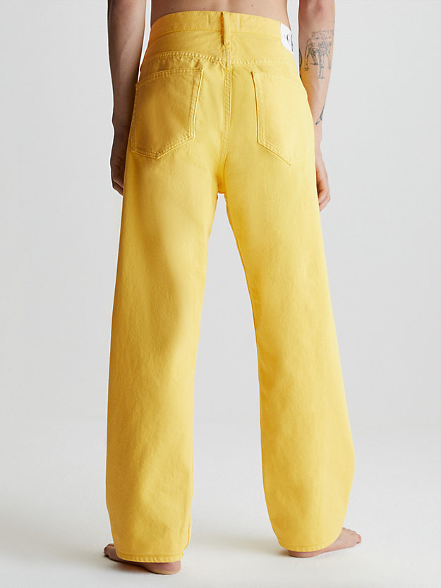 primrose yellow 90's straight jeans for men calvin klein jeans