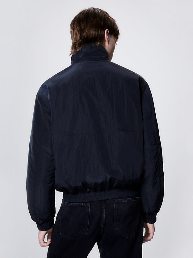 CK BLACK Shiny Nylon Zip Up Jacket for men CALVIN KLEIN JEANS