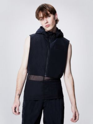 Shiny black cheap gilet