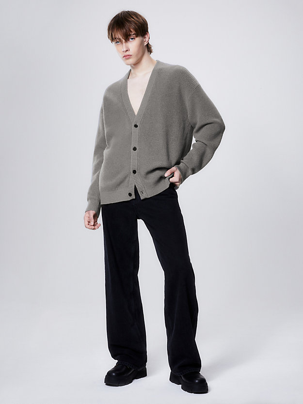 satin grey relaxed wool cardigan for men calvin klein jeans