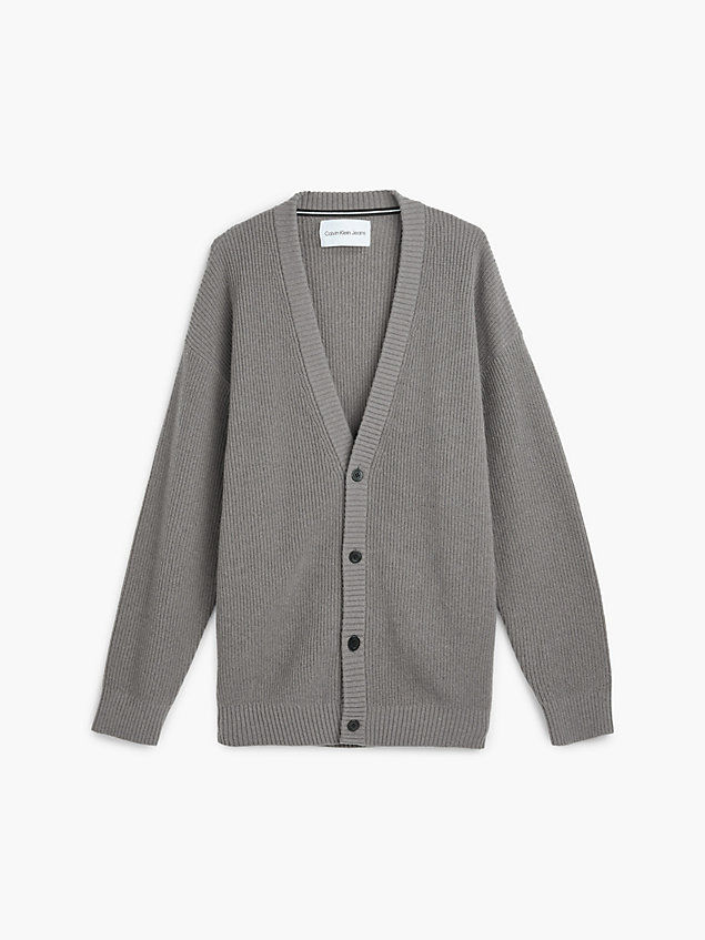 grey relaxed wool cardigan for men calvin klein jeans