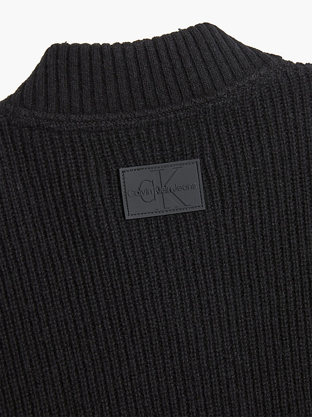 black relaxed wool zip up gilet for men calvin klein jeans