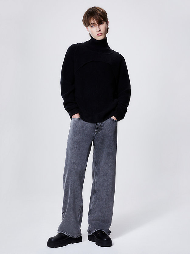 jersey con detalle de arnés de lana holgado ck black de hombre calvin klein jeans