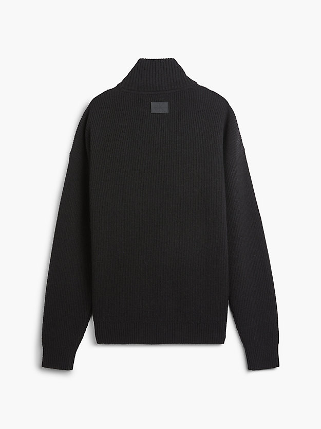 ck black relaxed wool harness detail jumper for men calvin klein jeans