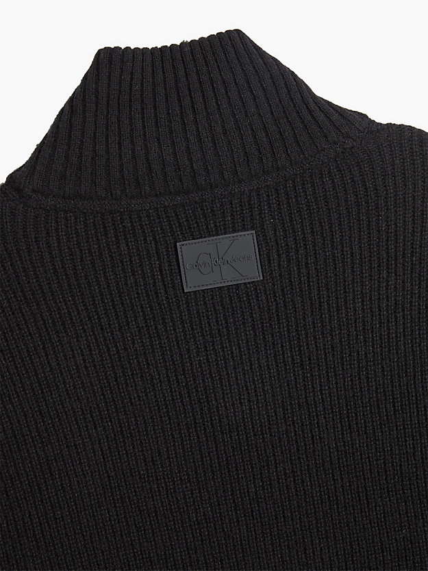 ck black relaxed wool harness detail jumper for men calvin klein jeans