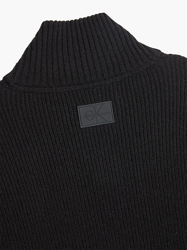 black trui van relaxed wol met harnas detail voor heren - calvin klein jeans