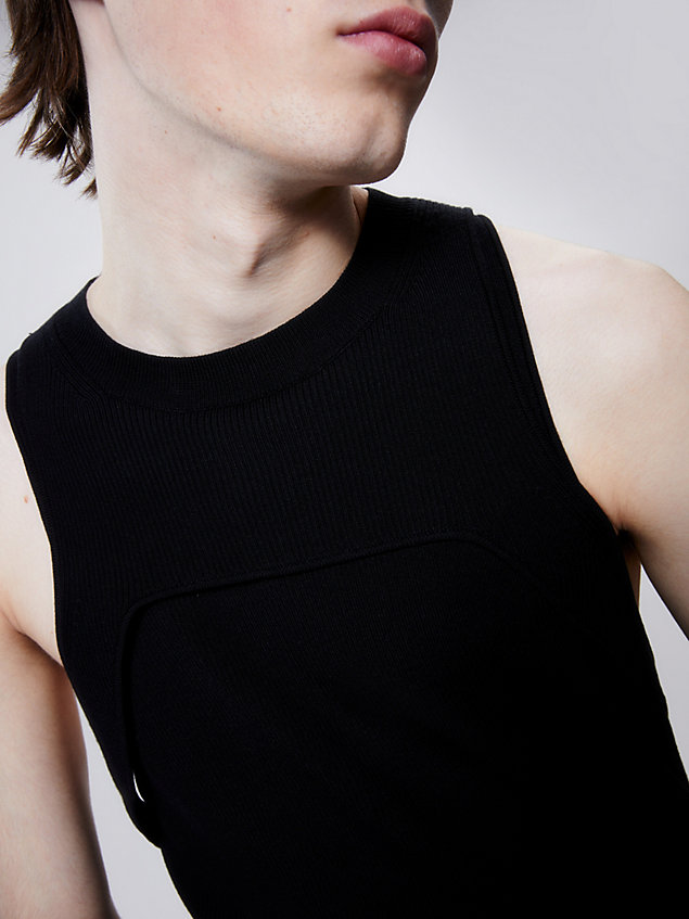 black slim harness detail knit vest for men calvin klein jeans