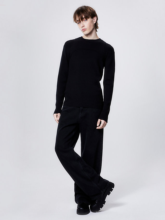 black slim harness detail jumper for men calvin klein jeans