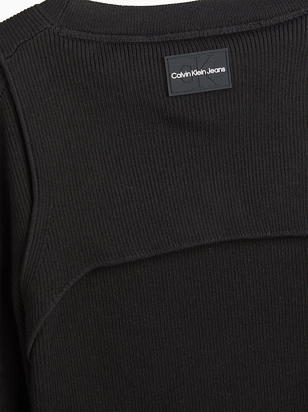 black wąski sweter z uprzężą dla mężczyźni - calvin klein jeans