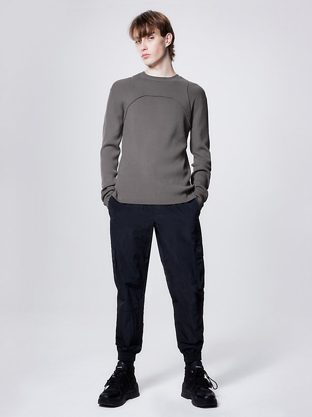 grey slim harness detail jumper for men calvin klein jeans