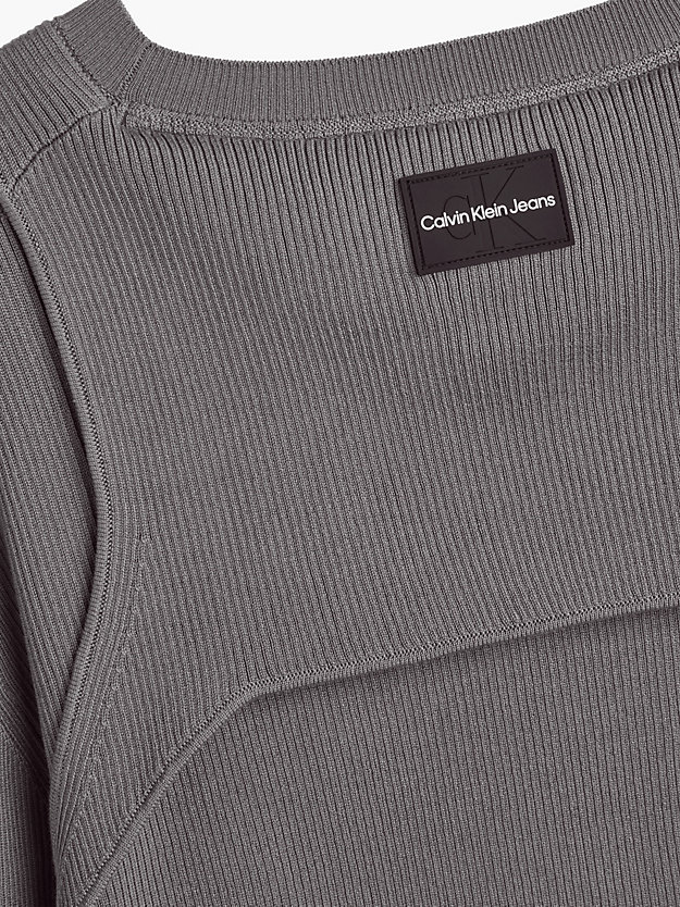 satin grey slim harness detail jumper for men calvin klein jeans