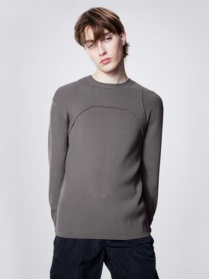 SATIN GREY Pull Slim Avec Détail Harnais undefined hommes Calvin Klein