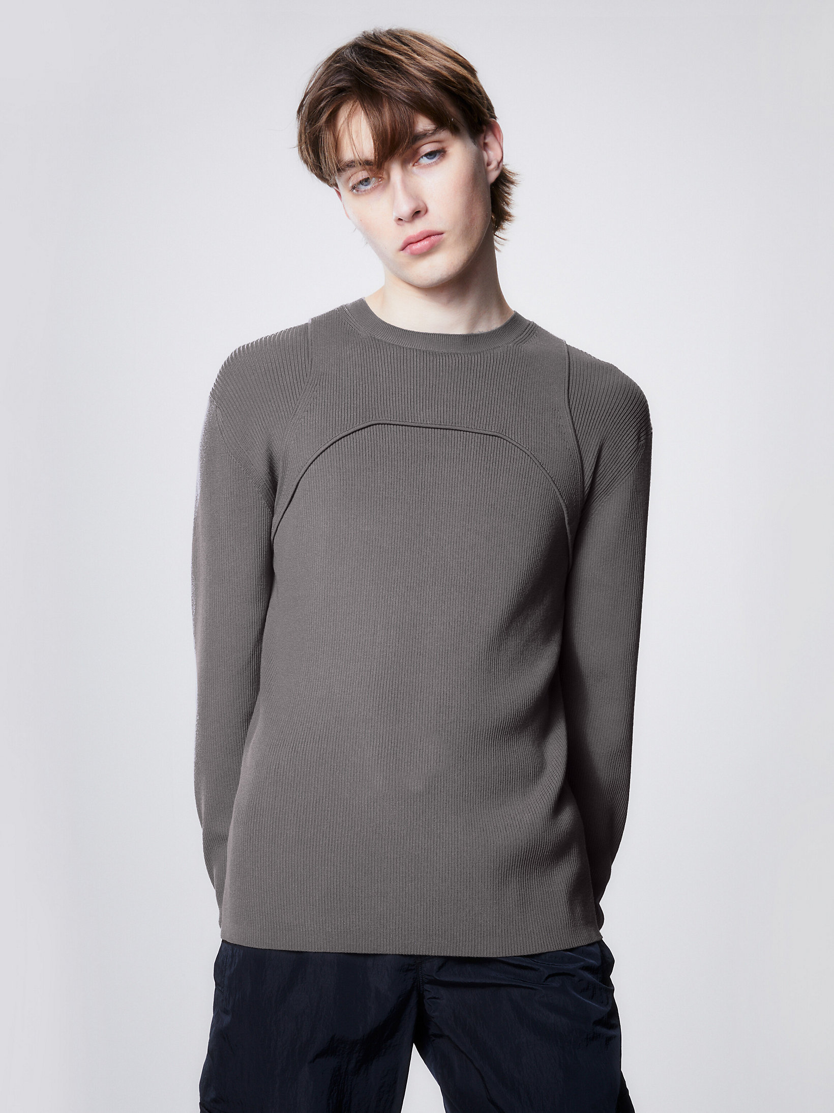 Satin Grey Slim Harness Detail Jumper undefined men Calvin Klein