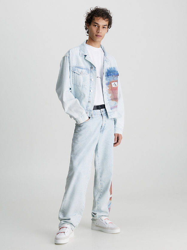 denim light 90's straight printed jeans for men calvin klein jeans