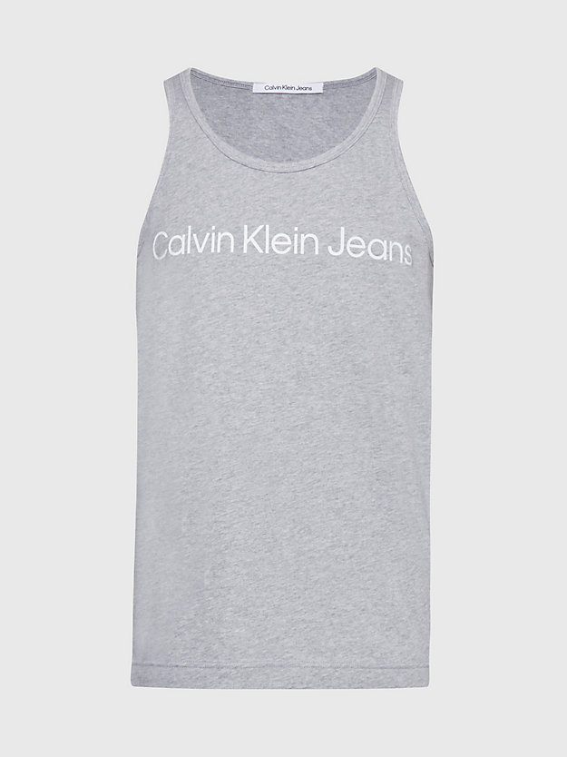 LIGHT GREY HEATHER Logo Tank Top for men CALVIN KLEIN JEANS