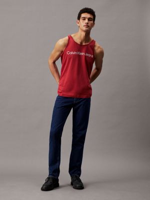 red logo tank top for men calvin klein jeans