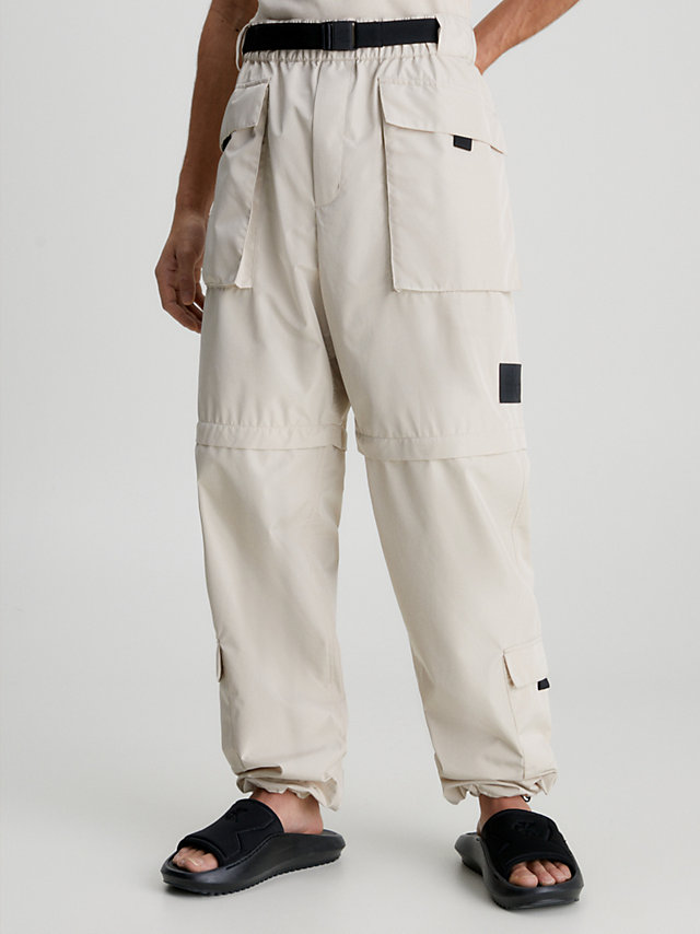 Classic Beige 2-In-1 Wide Leg Cargo Pants undefined men Calvin Klein