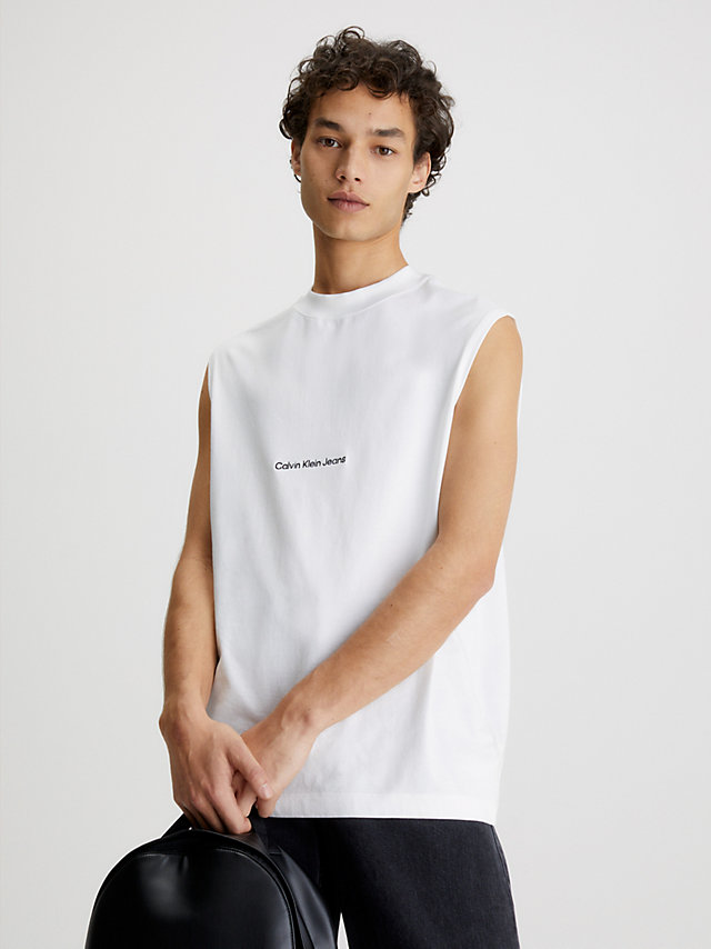 Bright White Relaxed Tank Top undefined men Calvin Klein