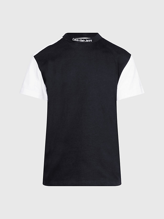 ck black colour block t-shirt for men calvin klein jeans