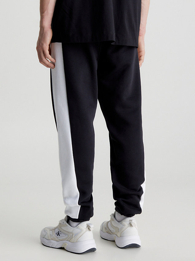 black joggingbroek met colourblock voor heren - calvin klein jeans