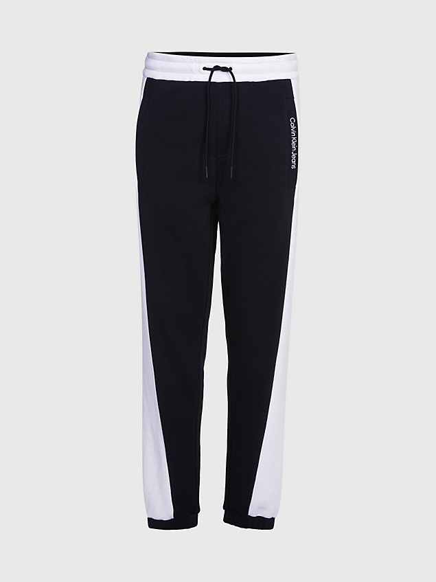 black jogginghose in blockfarbendesign für herren - calvin klein jeans