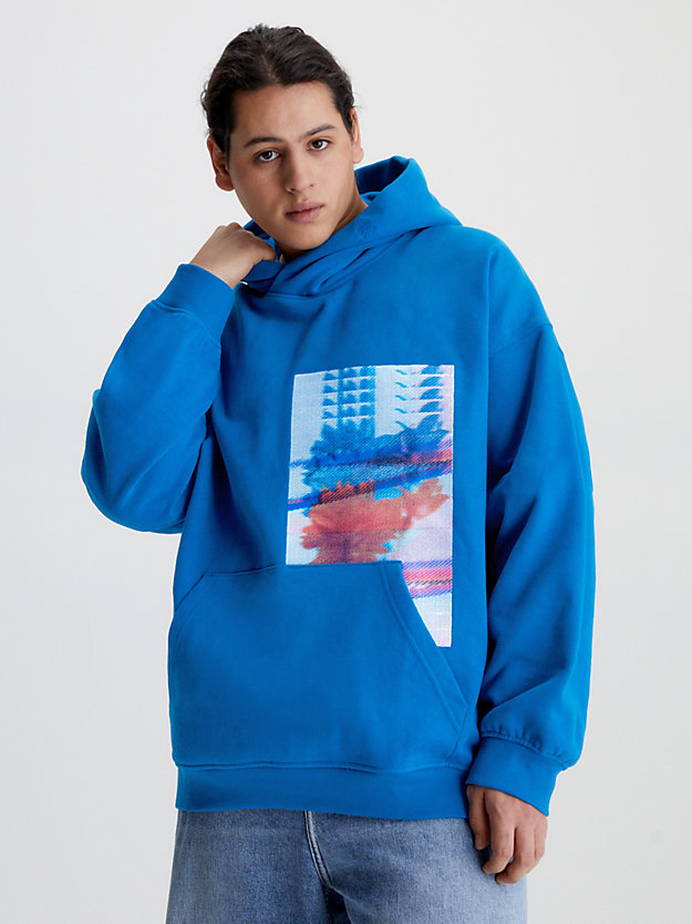 TARPS BLUE Oversized Embroidered Hoodie for men CALVIN KLEIN JEANS