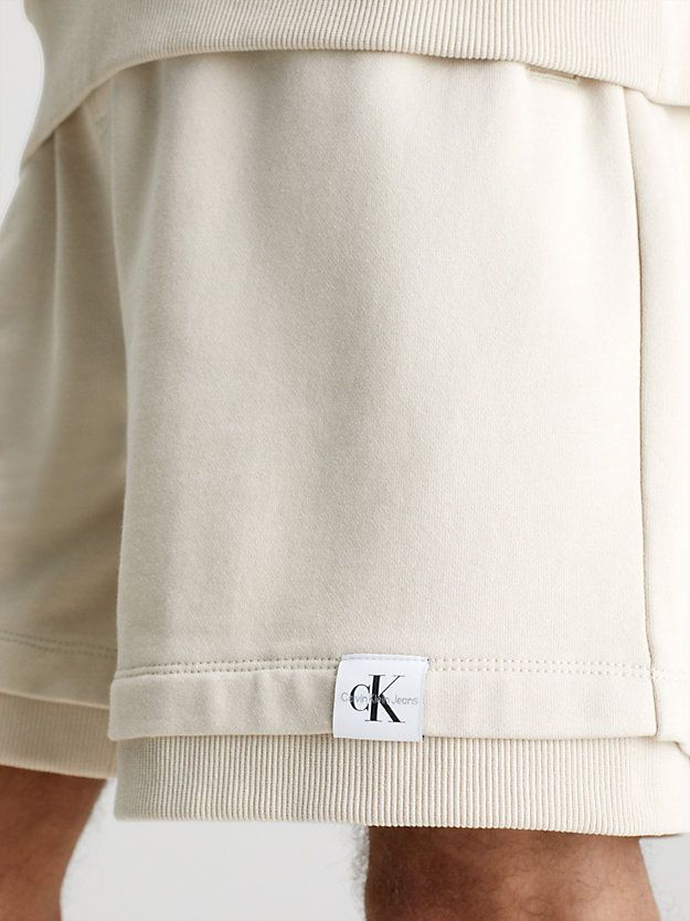 classic beige relaxed jogger shorts for men calvin klein jeans