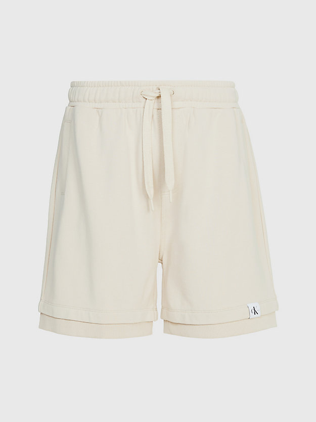 classic beige relaxed jogger shorts for men calvin klein jeans
