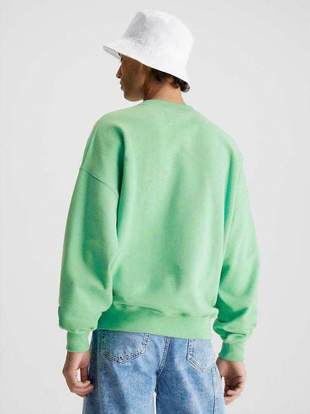 felpa con monogramma oversize green da uomo calvin klein jeans