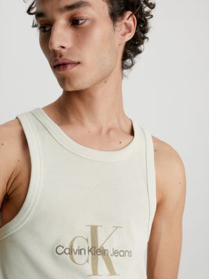 mostrar Involucrado Piñón Camiseta de tirantes con monograma de canalé Calvin Klein® | J30J323218ACI
