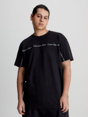 Relaxed-fit T-shirt in stretch cotton with logo tape