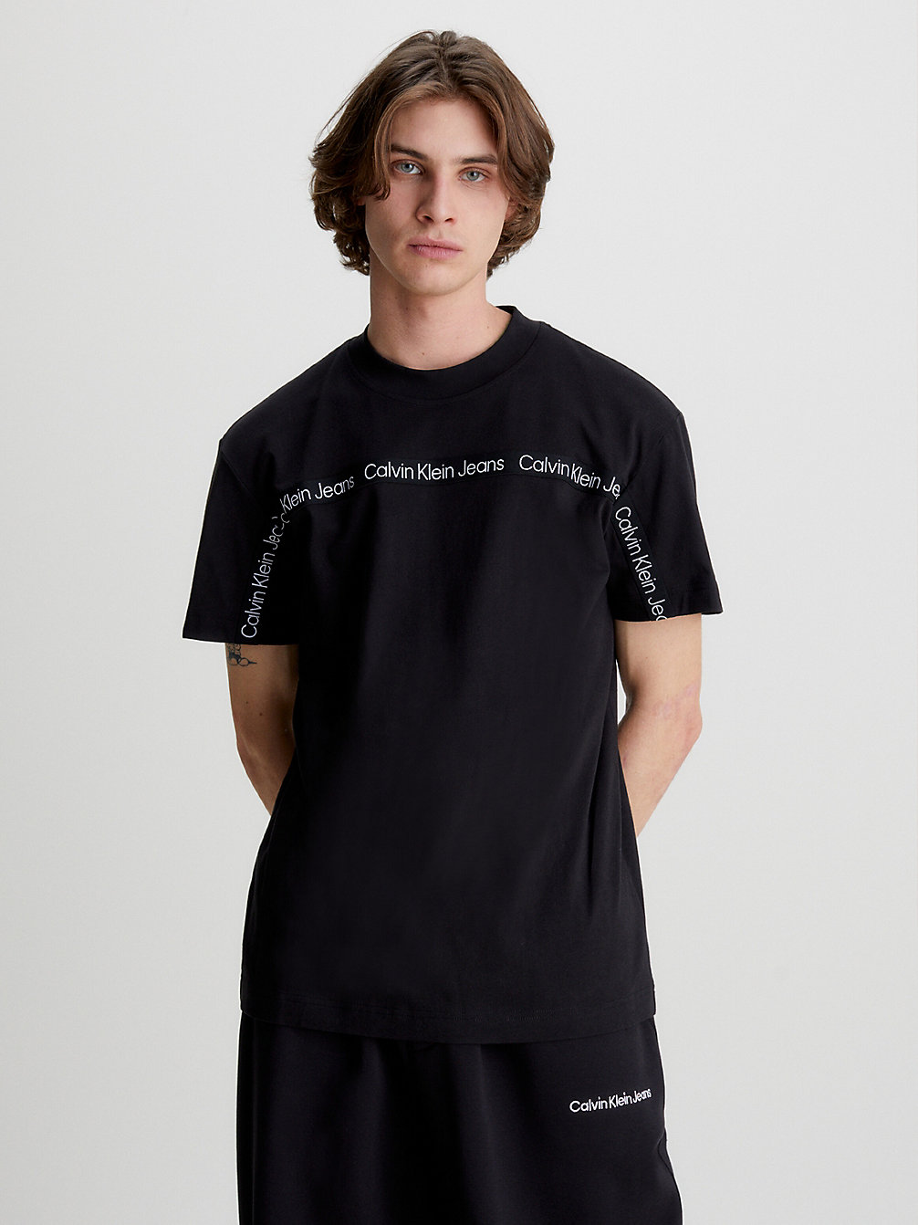 CK BLACK > T-Shirt Z Taśmą Z Logo > undefined Mężczyźni - Calvin Klein