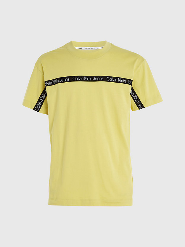 yellow sand logo tape t-shirt for men calvin klein jeans