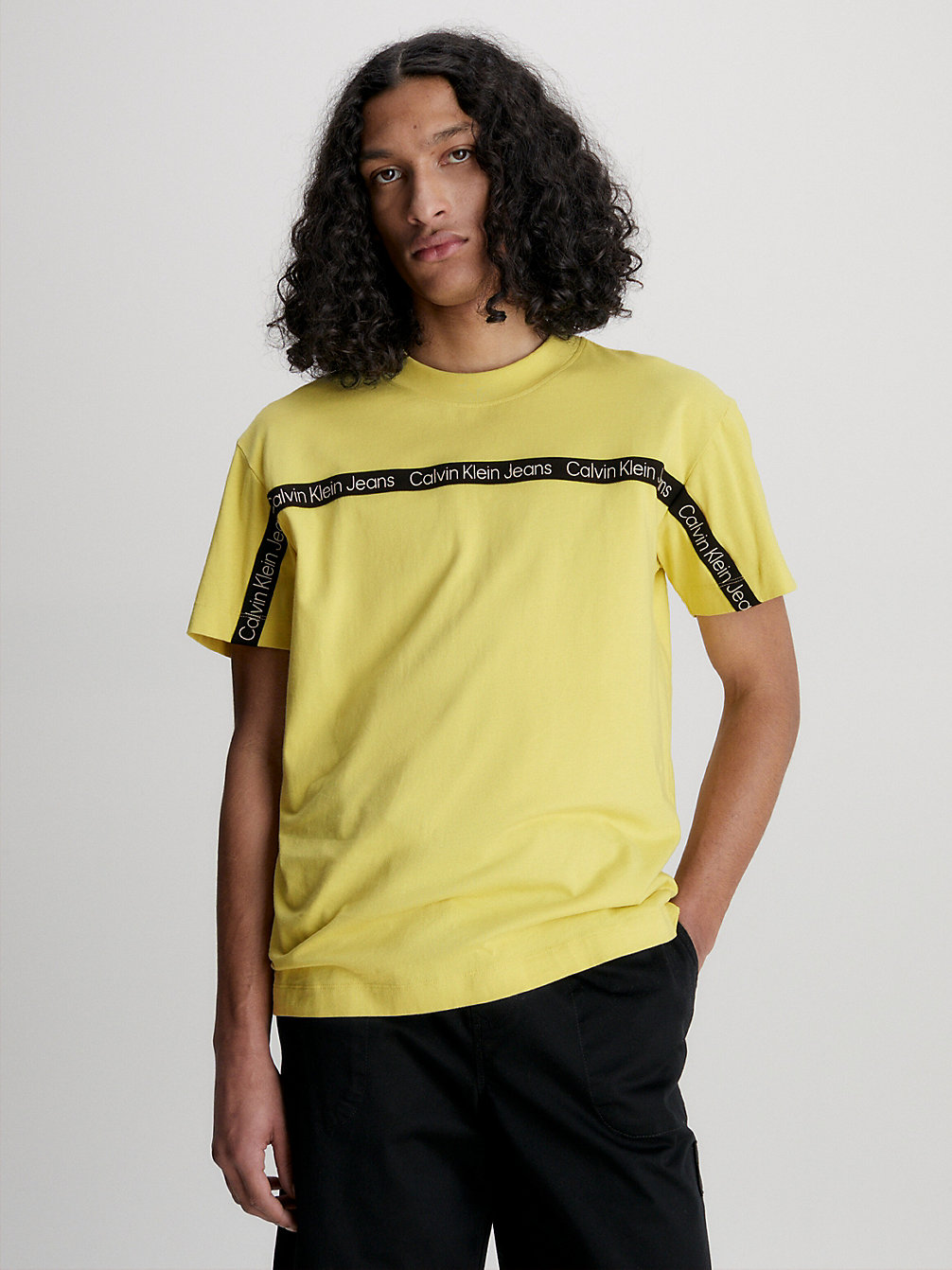 YELLOW SAND Logo Tape T-Shirt undefined men Calvin Klein