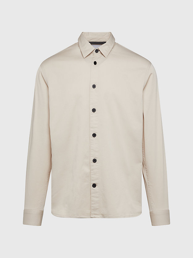 CLASSIC BEIGE Relaxed Cotton Twill Shirt for men CALVIN KLEIN JEANS