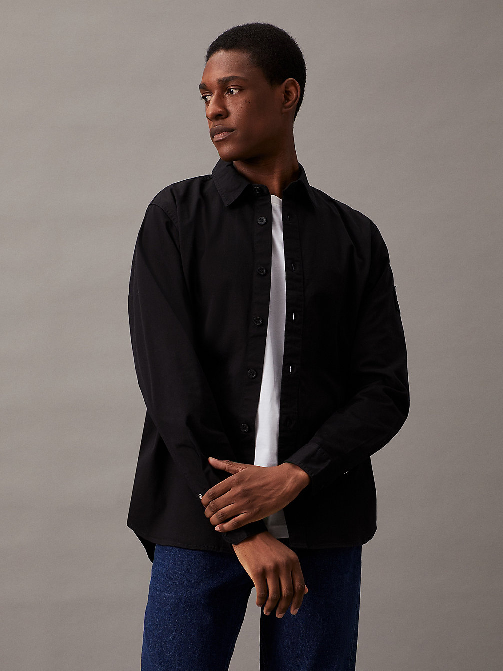CK BLACK Relaxed Cotton Twill Shirt undefined men Calvin Klein