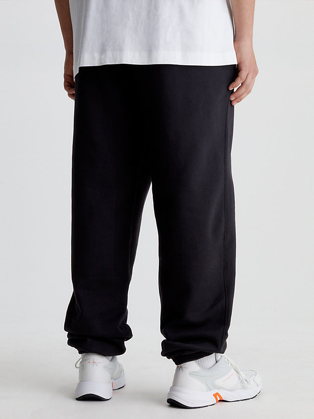 pantalón de chándal de algodón orgánico y talla grande black de hombre calvin klein jeans